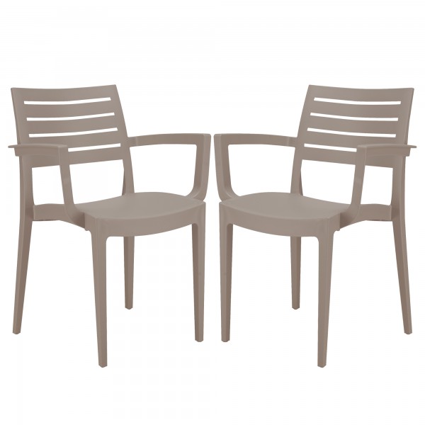 Sedia Firenze - con braccioli - 59 x 51 x 80 cm - polipropilene - juta - Grandsoleil - conf. 2 pezzi