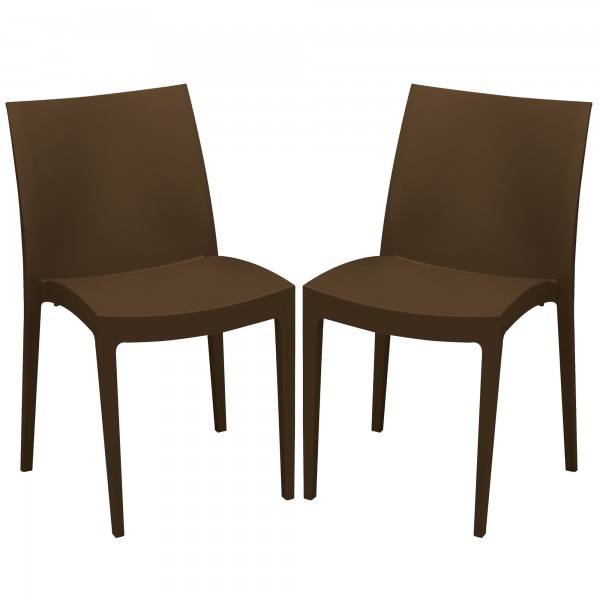 Sedia Venice - 51 x 49 x 80 cm - polipropilene - moka - Grandsoleil - conf. 2 pezzi Sedia Venice - 51 x 49 x 80 cm - polipropilene - moka - Grandsoleil - conf. 2 pezzi