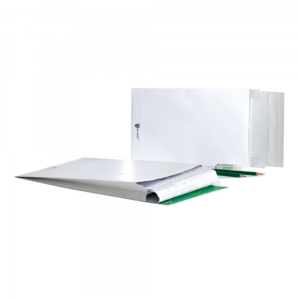 Buste a sacco Securitex - con soffietti - B5 - 17,6 x 25 x 3,8 cm - 130 gr - bianco - Bong Packaging - conf. 100 pezzi Buste a sacco Securitex - con soffietti - B5 - 17,6 x 25 x 3,8 cm - 130 gr - bianco - Bong Packaging - conf. 100 pezzi