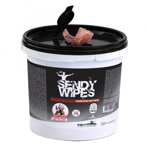 Salviette umidificate Sandy Wipes - in secchiello - 26 x 27 cm - Nettuno - conf. 100 pezzi