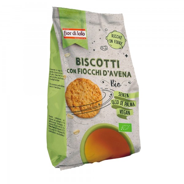 Biscotti biologici - con fiocchi di avena - 350 gr - Fior Di Loto Biscotti biologici - con fiocchi di avena - 350 gr - Fior Di Loto