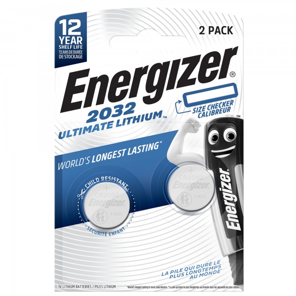 Pila CR2032 Ultimate Lithium - 3 V - Energizer Specialistiche - conf. 2 pezzi Pila CR2032 Ultimate Lithium - 3 V - Energizer Specialistiche - conf. 2 pezzi
