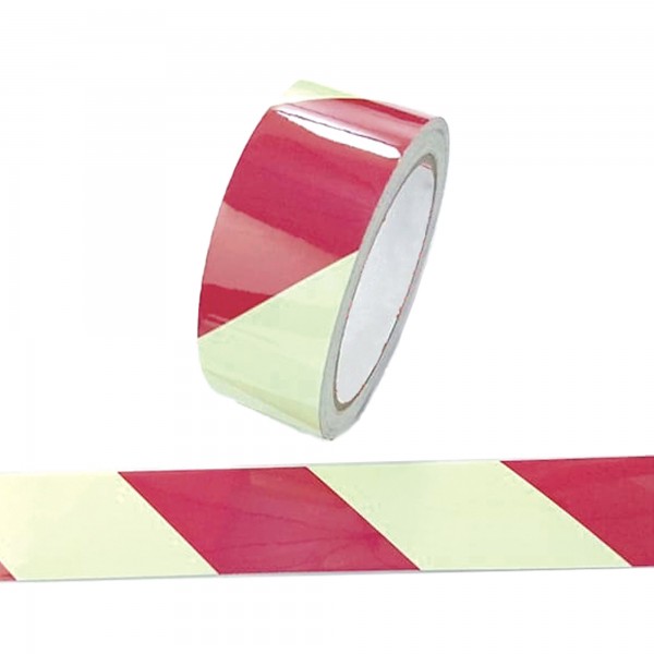 Nastro fotoluminescente adesivo - 4 cm x 10 m - giallo/strisce rosse Nastro fotoluminescente adesivo - 4 cm x 10 m - giallo/strisce rosse