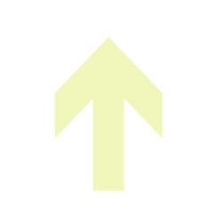 Freccia a punta fotoluminescente adesiva - 13,2 x 18,9 cm - giallo