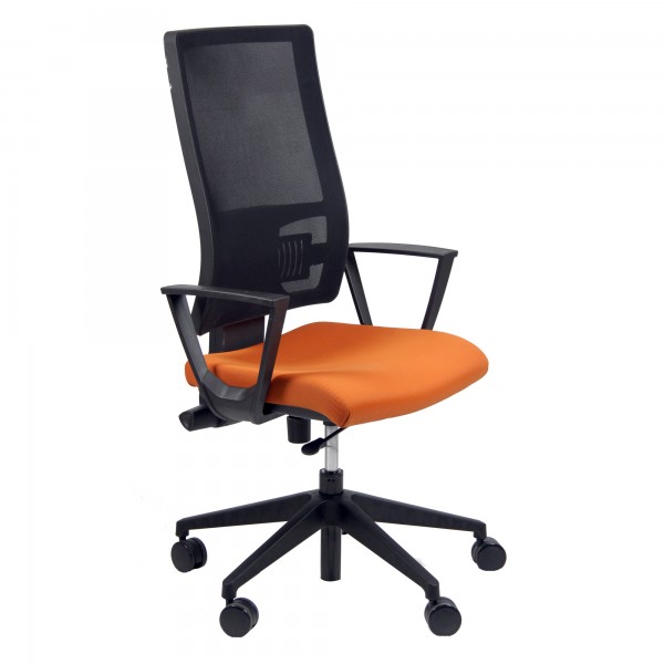 Seduta operativa Nereide NDAE - con braccioli fissi - arancio - Unisit Seduta operativa Nereide NDAE - con braccioli fissi - arancio - Unisit