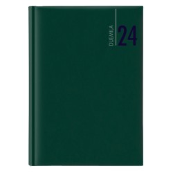 Agenda settimanale 2024 - copertina in carta imbottita - 17 x 24 cm - verde