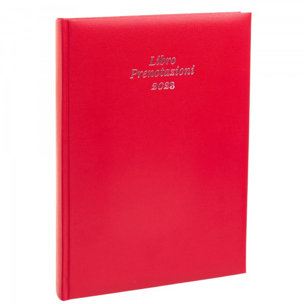 Libro prenotazioni ristorante 2024 - copertina similpelle imbottita - 21 x 30 cm - rosso