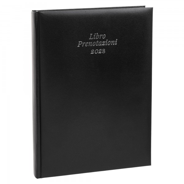 Libro prenotazioni ristorante 2024 - copertina similpelle imbottita - 21 x 30 cm - nero