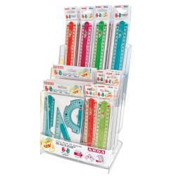 Righe e squadre Flexi Left&Right - colori assortiti - Arda - display 45 pezzi