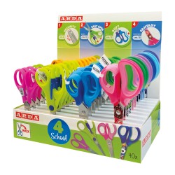 Forbici scuola - modelli e colori assortiti - Arda - display 80 pezzi
