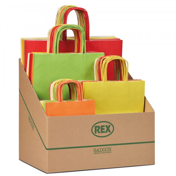 Shopper Allegra - formati assortiti - colori chiari - Sadoch - expo 100 pezzi Shopper Allegra - formati assortiti - colori chiari - Sadoch - expo 100 pezzi