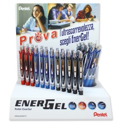 Roller Energel XM - punta 0,7 mm - colori assortiti - Pentel - expo 48 pezzi