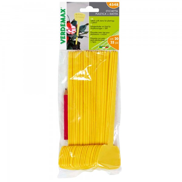 Busta 25 etichette diritte con gambo - 5 x 4 x 20 cm - Verdemax Busta 25 etichette diritte con gambo - 5 x 4 x 20 cm - Verdemax