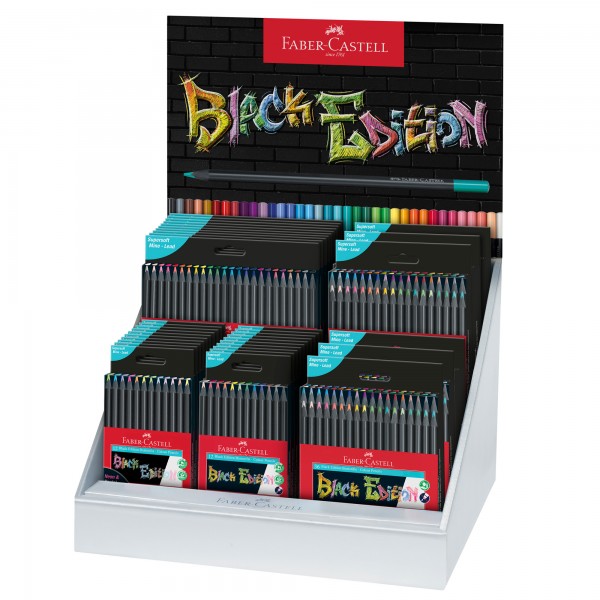 Assortimento matite colorate Black Edition - Faber Castell - expo 36 astucci