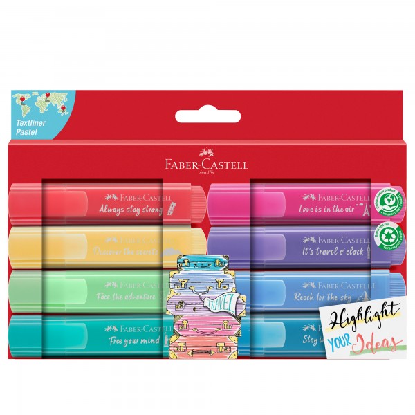 Evidenziatore Textliner 46 - colori assortiti pastel - Faber Castell - astuccio 8 pezzi Evidenziatore Textliner 46 - colori assortiti pastel - Faber Castell - astuccio 8 pezzi