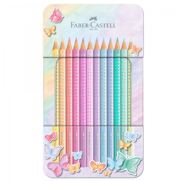 Astuccio matite colorate Sparkle Pastel - colori assortiti - Faber Castell - conf. 12 pezzi