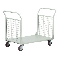 Carrello da lavoro - 2 sponde rete - 300 kg - grigio - Tecnotelai