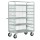 Carrello da lavoro - 4 piani estraibili - con sponde rete - 132 x 67 x 177 cm - 450 kg - grigio - Tecnotelai