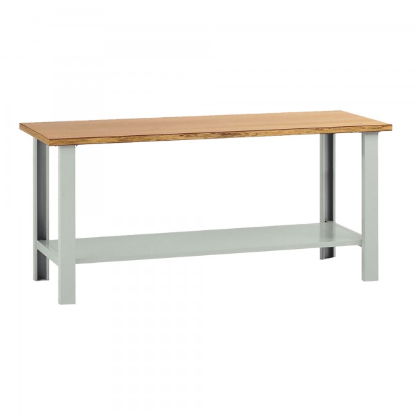 Banco da lavoro - senza cassetti - 200 x 75 x 90 cm - grigio/legno - Tecnotelai Banco da lavoro - senza cassetti - 200 x 75 x 90 cm - grigio/legno - Tecnotelai