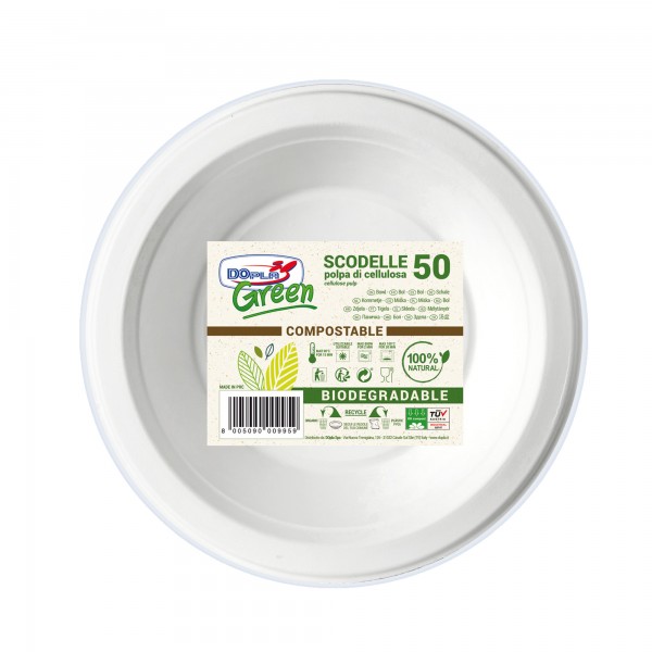 Scodella biodegradabile - 450 ml - Dopla Green - conf. 50 pezzi Scodella biodegradabile - 450 ml - Dopla Green - conf. 50 pezzi