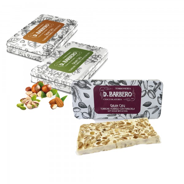 Tavoletta torrone Gran Cru - in scatola metallo - gusti misti - 100 gr - Barbero Tavoletta torrone Gran Cru - in scatola metallo - gusti misti - 100 gr - Barbero