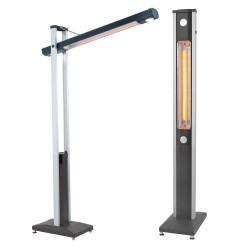 Stufa Tucano - esterno verticale e orizzontale - 2200 W - 53 x 33 x 202 cm - nero/argento - CFG