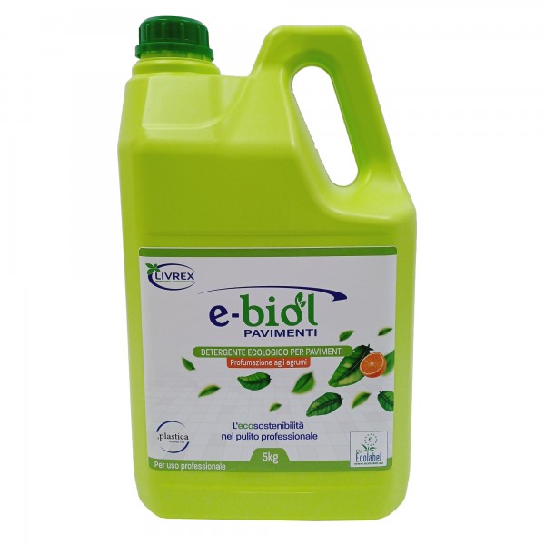 Detergente pavimenti Ebiol - tanica 5 kg - agrumi - Livrex