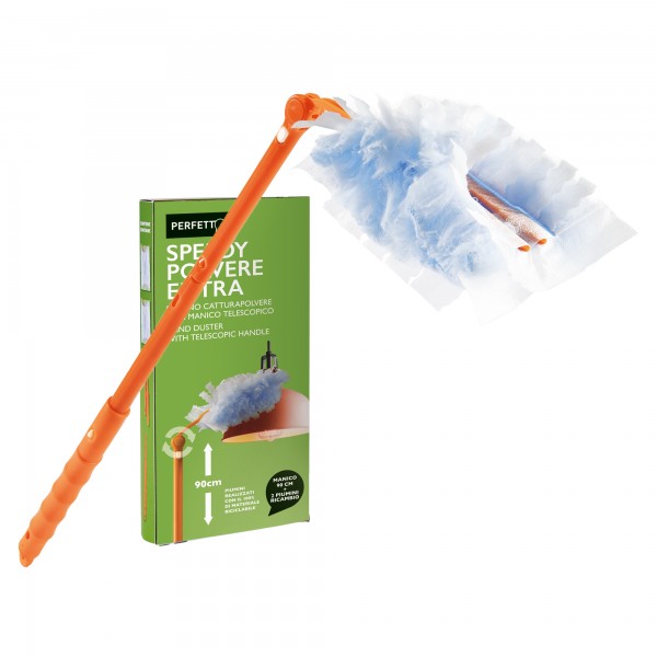Piumino Speedy polvere - manico allungabile + 2 ricambi - Perfetto Piumino Speedy polvere - manico allungabile + 2 ricambi - Perfetto