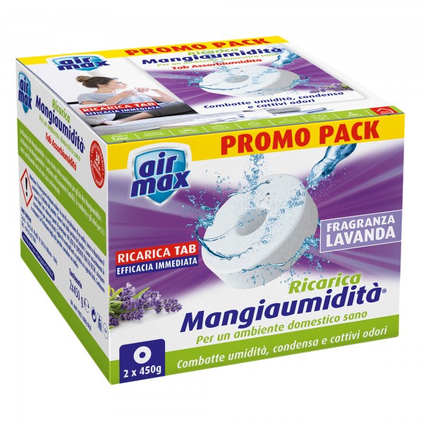 Ricarica tab Mangiaumidità - lavanda - 2 x 450 gr - Air Max - conf. 2 pezzi Ricarica tab Mangiaumidità - lavanda - 2 x 450 gr - Air Max - conf. 2 pezzi