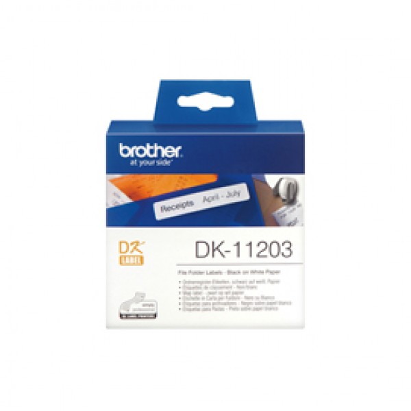 Brother - Rotolo 300 Etichette adesive 17 x 87mm - Nero/Bianco - DK-11203