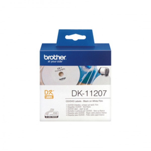 Brother - Rotolo 100 Etichette CD diametro 58mm - Nero/Bianco - DK-11207 Brother - Rotolo 100 Etichette CD diametro 58mm - Nero/Bianco - DK-11207