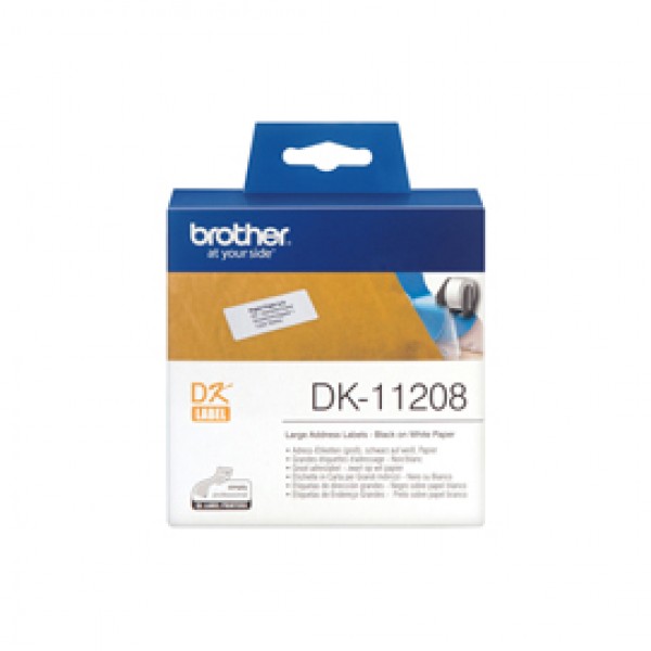 Brother - Rotolo 400 Etichette 38 x 90 mm - Nero/Bianco - DK-11208