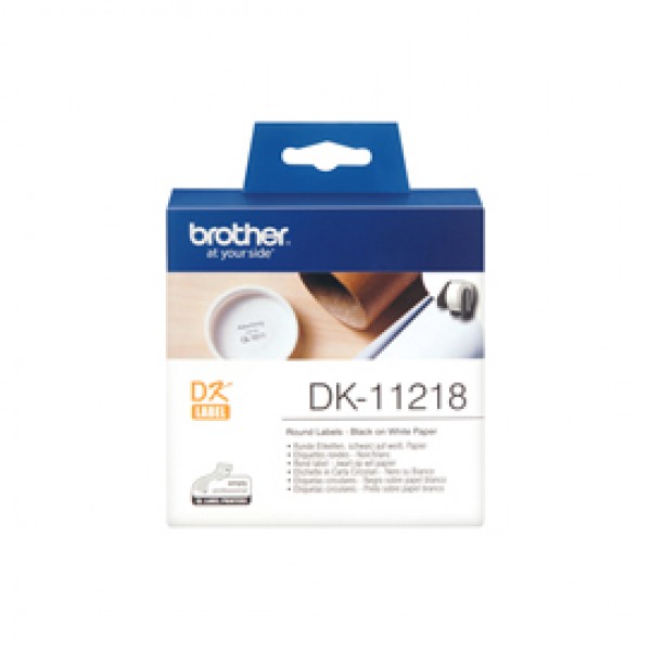 Brother - Rotolo 1000 Etichette circolari adesive diam. 24 mm - DK-11218 Brother - Rotolo 1000 Etichette circolari adesive diam. 24 mm - DK-11218