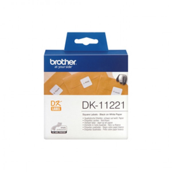 Brother - Rotolo 1000 Etichette quadrate 23 x 23 mm - Nero/Bianco - DK-11221 Brother - Rotolo 1000 Etichette quadrate 23 x 23 mm - Nero/Bianco - DK-11221