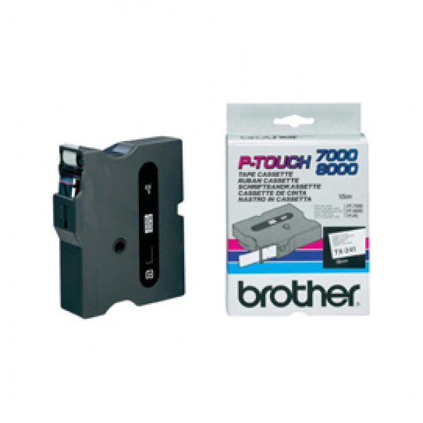 Brother - Nastro -  Bianco/Nero - TX241 - 18mm x7,7mt