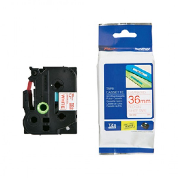 Brother - Nastro - Rosso/Bianco - TZE262 - 36mm x 8mt Brother - Nastro - Rosso/Bianco - TZE262 - 36mm x 8mt