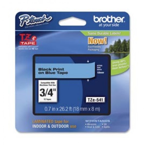 Brother - Nastro - Nero/Blu - TZE541 - 18mm x 8mt Brother - Nastro - Nero/Blu - TZE541 - 18mm x 8mt