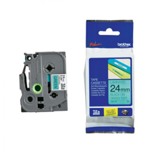Brother - Nastro - Nero/Verde - TZE751 - 24mm x 8mt Brother - Nastro - Nero/Verde - TZE751 - 24mm x 8mt
