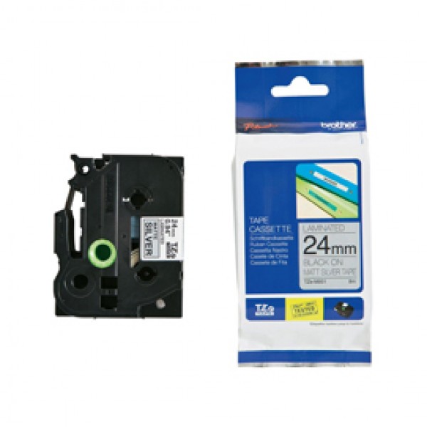 Brother - Nastro metallizzato - Nero/argento opaco - TZEM951 - 24mm x 8mt Brother - Nastro metallizzato - Nero/argento opaco - TZEM951 - 24mm x 8mt