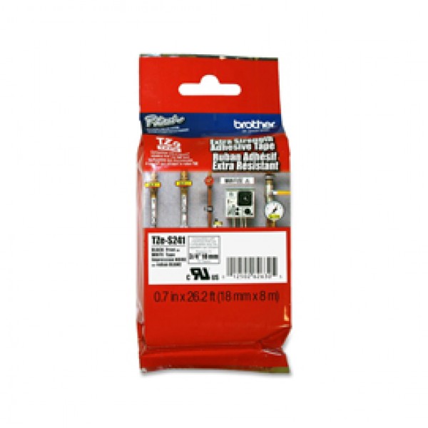 Brother - Nastro con adesivo resistente - Nero/Bianco - TZES241 - 18mm x 8mt Brother - Nastro con adesivo resistente - Nero/Bianco - TZES241 - 18mm x 8mt