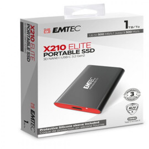 Emtec - X210 External - 1024G - con cover protettiva - ECSSD1TX210 Emtec - X210 External - 1024G - con cover protettiva - ECSSD1TX210