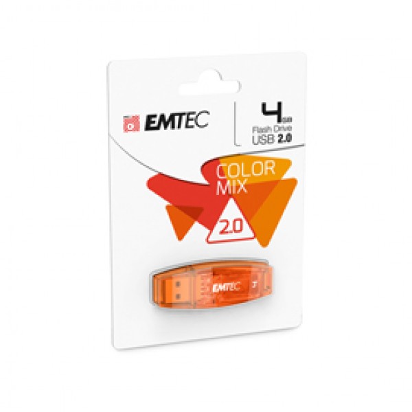 Emtec - Memoria Usb 2.0 - Arancione - ECMMD4GC410 - 4GB Emtec - Memoria Usb 2.0 - Arancione - ECMMD4GC410 - 4GB