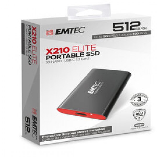 Emtec - X210 External - 512GB - Cover Protettiva in silicone - ECSSD512GX210 Emtec - X210 External - 512GB - Cover Protettiva in silicone - ECSSD512GX210