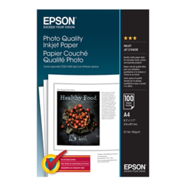 Epson - Photo Quality Inkjet Paper - A4 - 100 Fogli - C13S041061