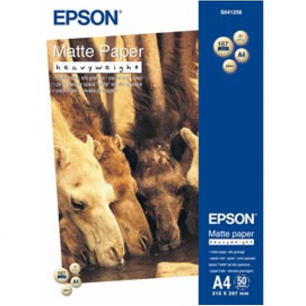 Epson - Matte Paper Heavy Weight - A4 - 50 Fogli - C13S041256 Epson - Matte Paper Heavy Weight - A4 - 50 Fogli - C13S041256