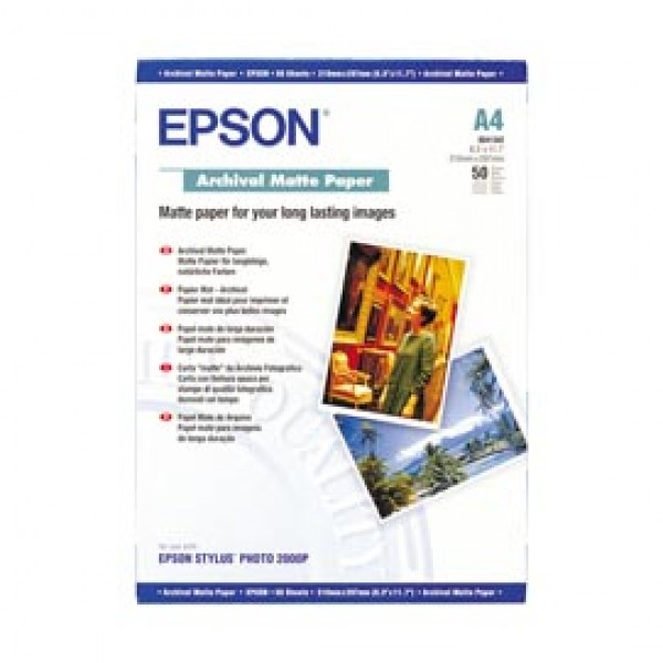 Epson - Archival Matte Paper - A4 - 50 Fogli - C13S041342 Epson - Archival Matte Paper - A4 - 50 Fogli - C13S041342