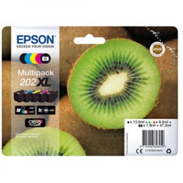 Epson - Multipack Cartuccia ink - 202XL - C/M/Y/K/K PH - C13T02G74010 - C/M/Y 8,5ml cad - K 13,8ml - K PH 7,9ml Epson - Multipack Cartuccia ink - 202XL - C/M/Y/K/K PH - C13T02G74010 - C/M/Y 8,5ml cad - K 13,8ml - K PH 7,9ml