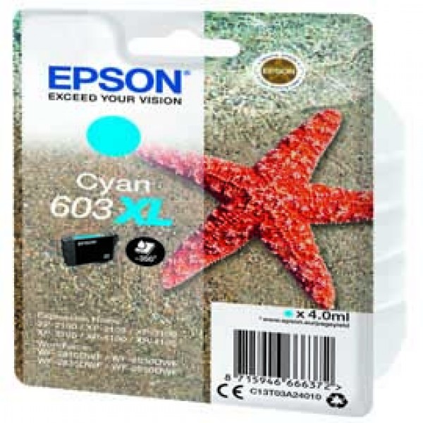 Epson - Cartuccia ink - 603XL - ciano - C13T03A24010 - 350 pag Epson - Cartuccia ink - 603XL - ciano - C13T03A24010 - 350 pag