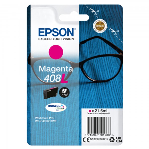 Epson - Cartuccia DuraBrite Ultra 408L - Magenta - C13T09K34010 Epson - Cartuccia DuraBrite Ultra 408L - Magenta - C13T09K34010