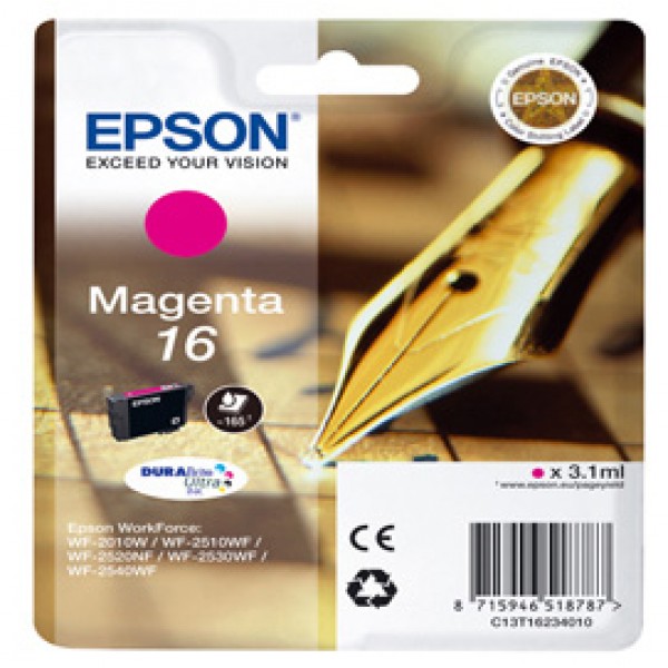 Epson - Cartuccia ink - 16 - Magenta - C13T16234012 - 3,1ml Epson - Cartuccia ink - 16 - Magenta - C13T16234012 - 3,1ml